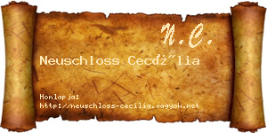 Neuschloss Cecília névjegykártya